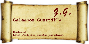 Galambos Gusztáv névjegykártya